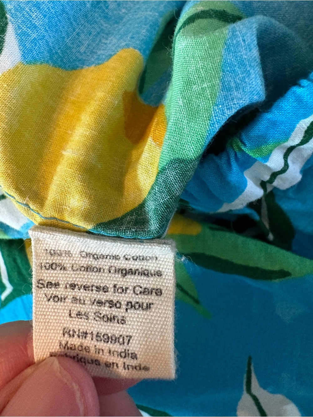 Print Fresh Pajama Set Womens Medium Blue Lemon Print Organic Cotton - Picture 7 of 12